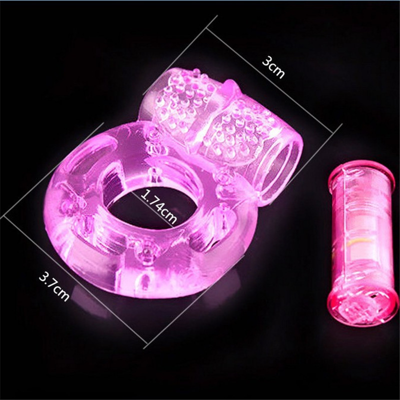 Supplier reference showing the translucent pink ring and removable cylindrical insert. The annotated dimensions are supplier image references, not verified engineering measurements.